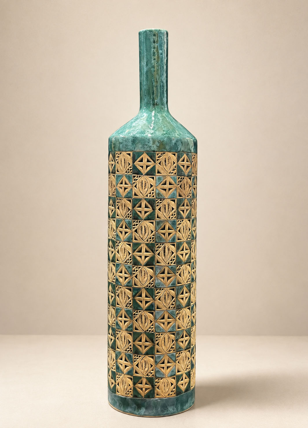 BOTTLE W ORNAMENTS